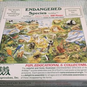 Endangered Species artMap Jigsaw puzzle NEW/Sealed 550 Pc World impressions RARE